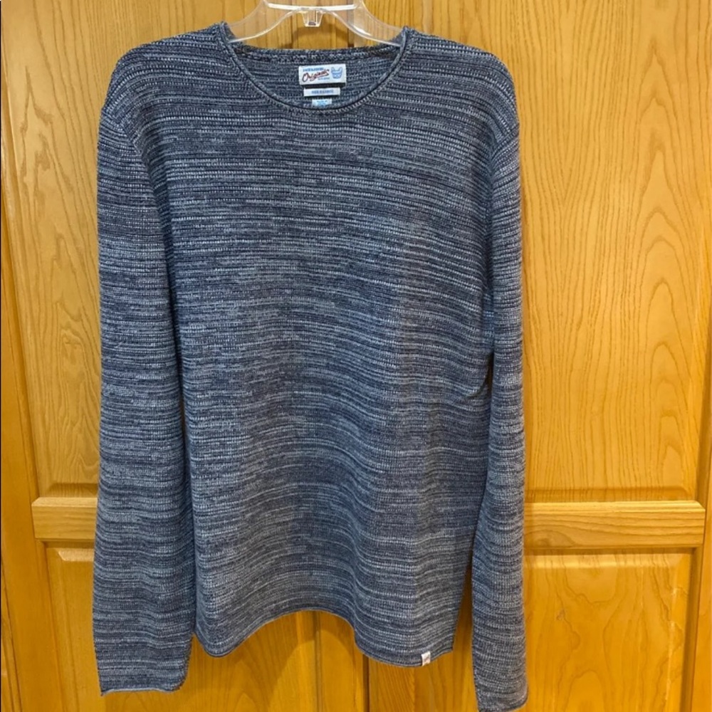 Jack & Jones Men's Pullover Black and Gray Ombre Striped Sweater Size XL